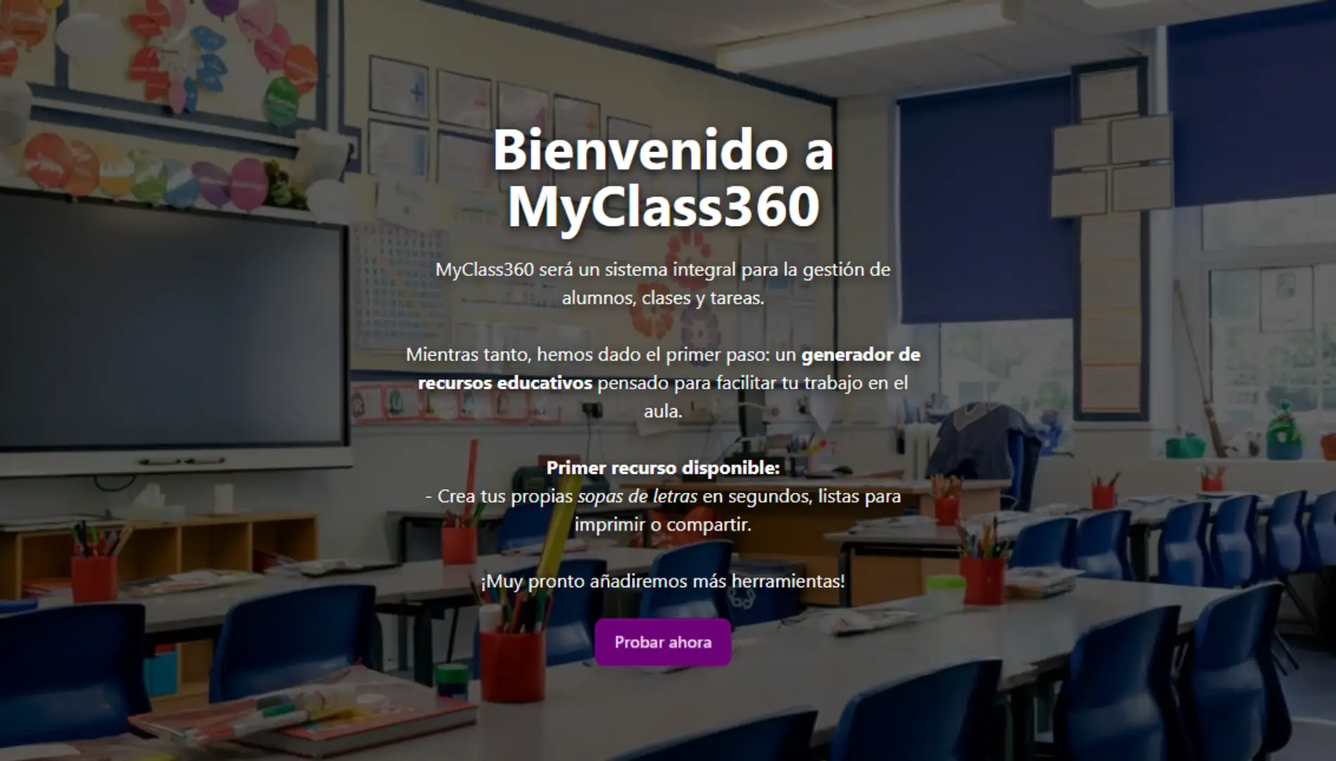 Captura de pantalla del proyecto MyClass360